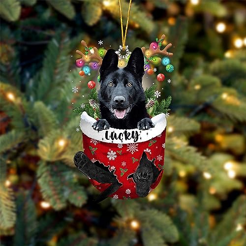 Black German Shepherd Dog Christmas Ornament