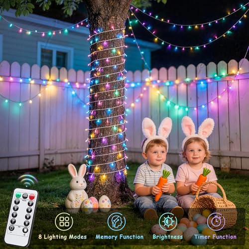 33ft 100 LED Easter Lights Battery Operated (100 Count)