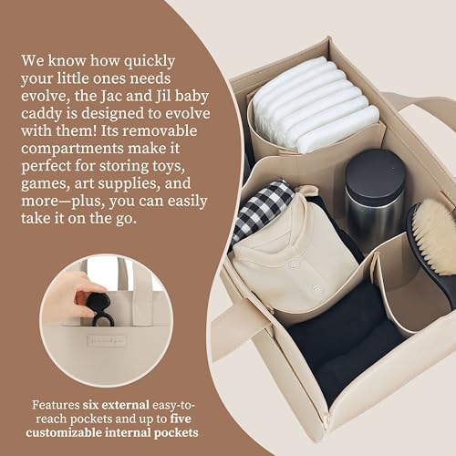 Premium Vegan Leather Baby Diaper Caddy Organizer
