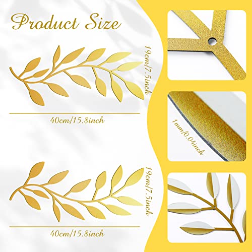 2 Pcs Metal Leaf Wall Art Vine Branch Decor (2 Count)