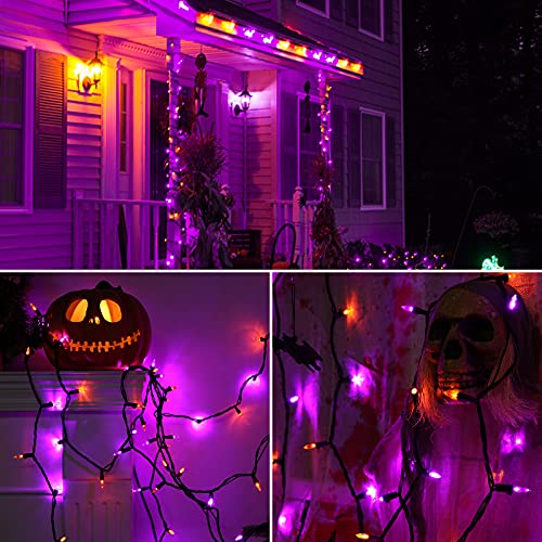 ODEERTONIC Orange & Purple Halloween Mini String Lights (35 Foot)