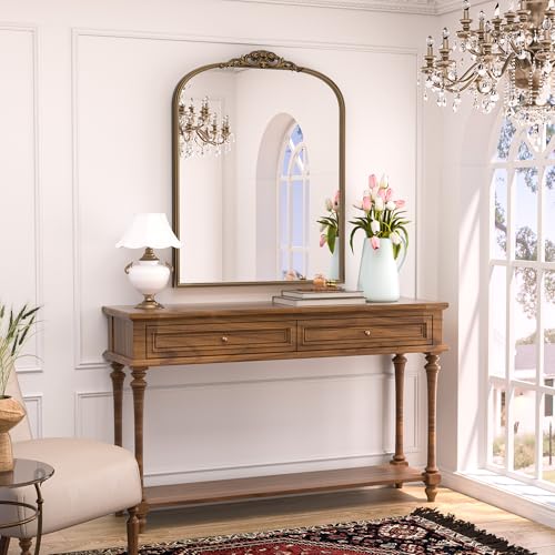 30x36 Gold Vintage Arched Mirror for Wall