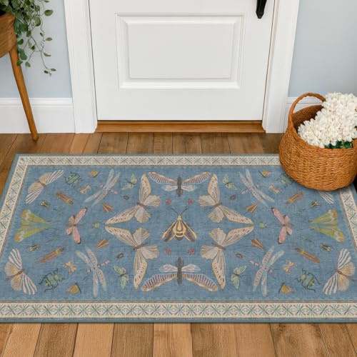 Dusty Blue Bathroom Rug 2x4 (8 Sq Ft)
