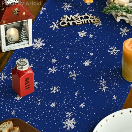Snowman Christmas Table Runner Home Party Decor 13x36 Inch
