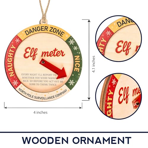 Funny Elf Accessories Naughty or Nice Elf Meter Christmas Ornament 2026