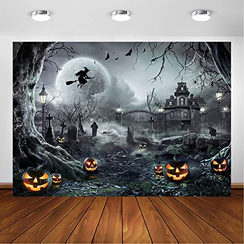7x5ft Gray Halloween Backdrop Spooky Photography Background