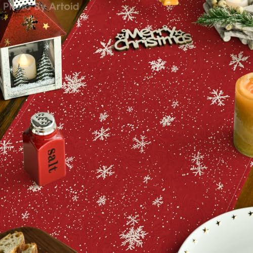 Snowman Christmas Table Runner Home Party Decor 13x72 Inch