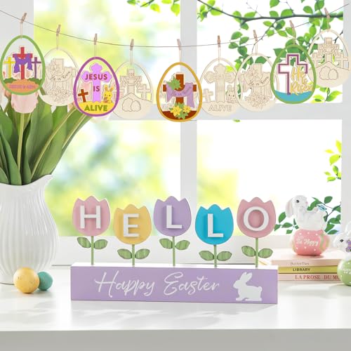36PCS Wooden Easter Ornaments to Paint (36 Count)