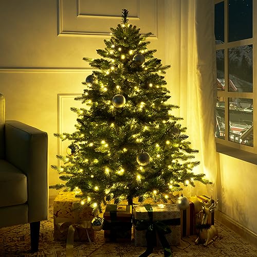 4.5ft Artificial Prelit Rustic Christmas Tree