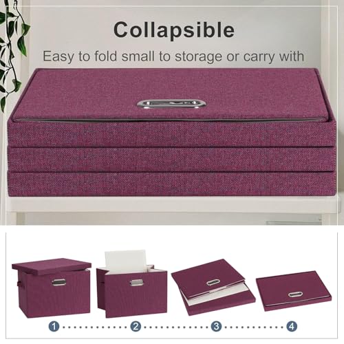 Storage Bins with Lids Fabric Closet Organizers Cubes Office Organization (3 Count)