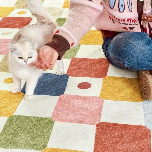 3x5 Washable Playroom Rug for Kids Room Colorful Classroom Rug (15 Sq Ft)