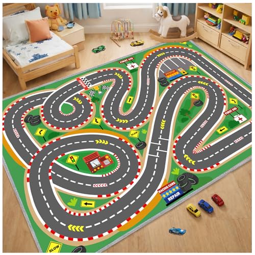 Kids Rug Playmat City Life Playroom Rug Activity Mat for Kids Toy Car Kids Carpet for Playroom Living Room (24 Sq Ft)