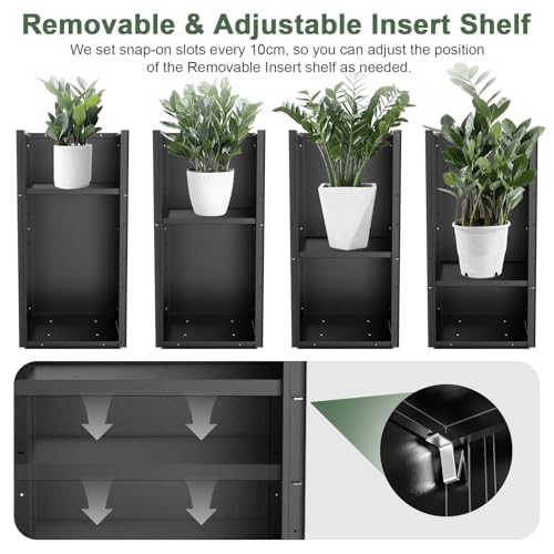 Metal Planter Box for Outdoor Plants 15" L x 15" W x 30" H 2 Pack (2 Count)