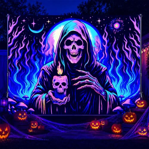 Halloween UV Tapestry Grim Reaper Backdrop 78 x 59 Inch