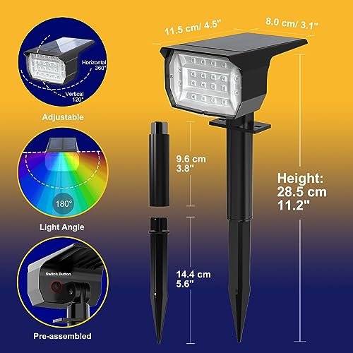 Solar Spot Lights Outdoor Color Changing (2 Count)