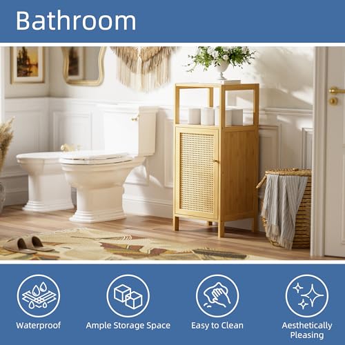 Bathroom Storage Cabinet Rattan