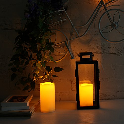 Outdoor Battery Operated Flameless LED Pillar Candles 3inx4 (3 Count)