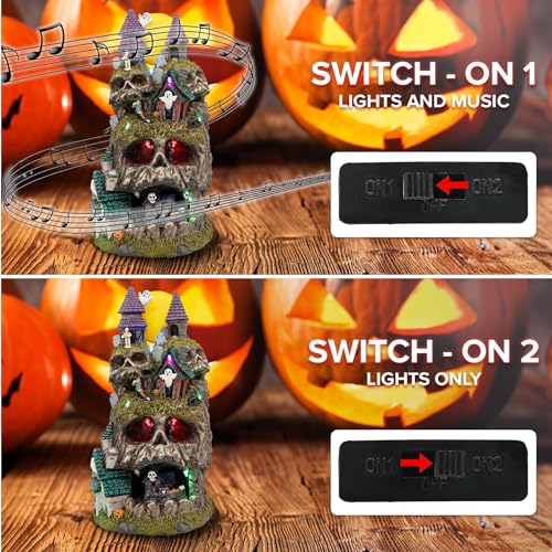 Skullstone Hollow Skull Theme Spooky Halloween Village Multi