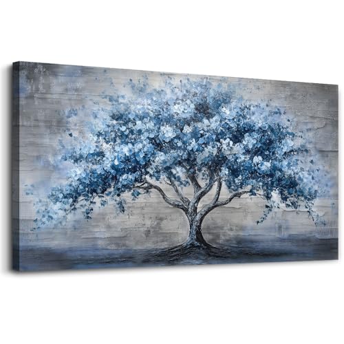 Large Canvas Wall Decor Painting Wall Art For Bedroom Living Room Decoration Abstract Blue Tree Artwork Print Picture Room For office Room Dining Room Home Decor Home Aesthetics 30x60 In