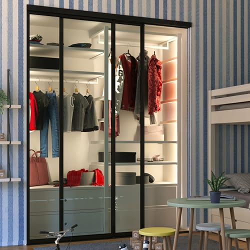 Glass Room Divider and Sliding Glass Closet Doors