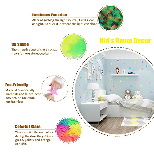 Glow in The Dark Stars Stickers for Ceiling (200 Count)