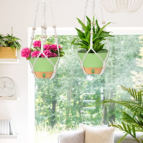 2 Pack 10 Inch Hanging Planters with Macrame Plant Hanger for Indoor and Outdoor Plants (72 Count)
