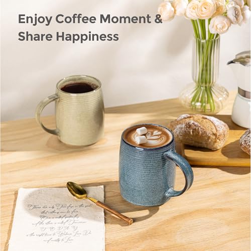 Large Ceramic Coffee Mugs Set of 6 (6 Count)