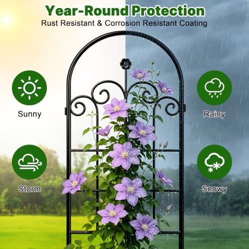 71x40in Rustic Iron Garden Trellis
