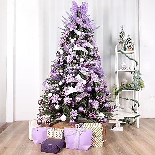 87ct Christmas Ball Ornaments Set Shatterproof Seasonal Hanging Decorations with Reusable Hand (87 Count)