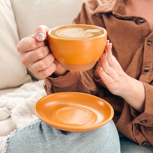 Ceramic Latte Art Mug With Saucer