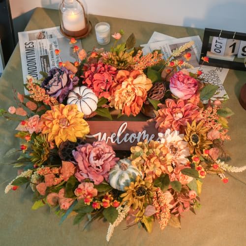 Fall Wreaths for Front Door 24 Inch Autumn Wreath Thanksgiving Door Decor