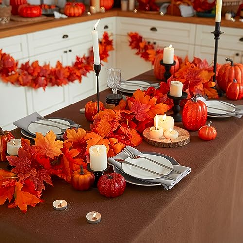 6PCS Orange Leaf Garland