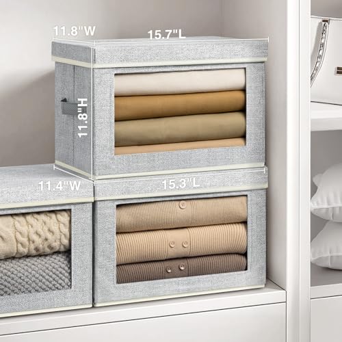 Fabric Storage Bins with Lids (4 Count)
