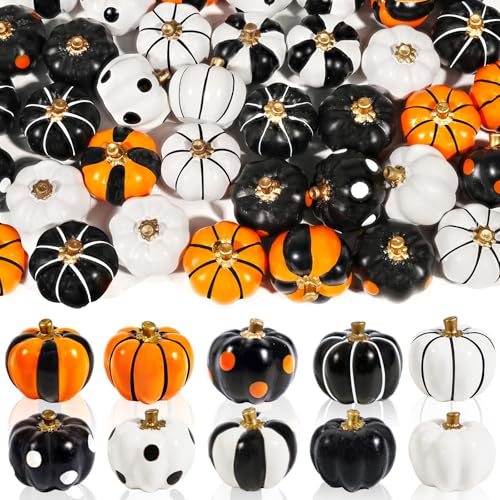 20 PCS Mini Pumpkin Figurines Halloween Miniatures Resin Figurines (20 Count)