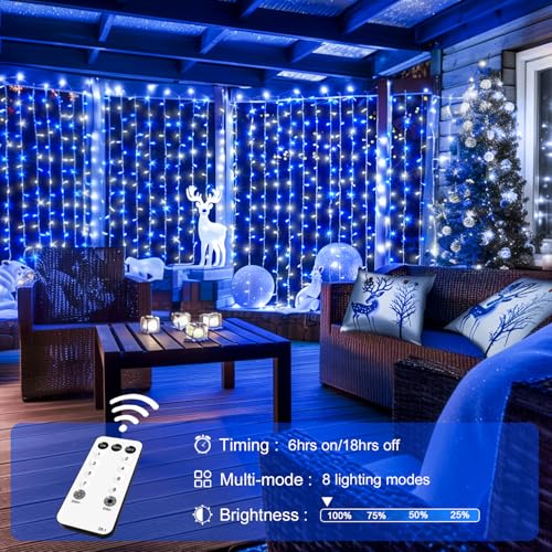 300LED Christmas Curtain Lights Plug in (9.8 Foot)