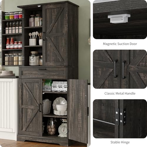 72'' Kitchen Storage Pantry Cabinet