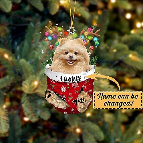 Cream Pomeranian Christmas Tree Ornament
