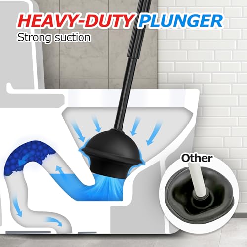 2Pack 4in1 Toilet Plunger and Brush Set (2 Count)