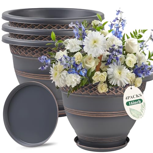 16 Inch Outdoor Planters (4 Count)