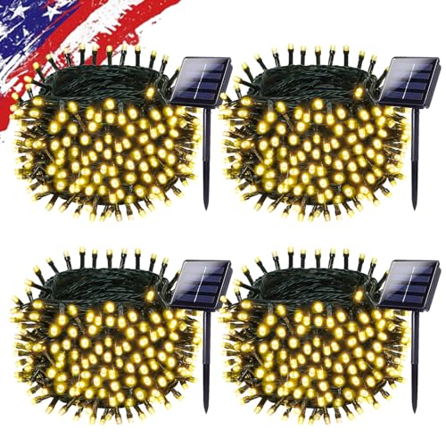 4pack 400LED Solar String Lights Outdoor Waterproof Warm White (132 Foot)