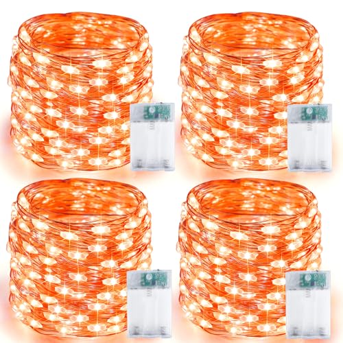 4 Pack 60 LED Fairy Lights Battery Operated with Timer