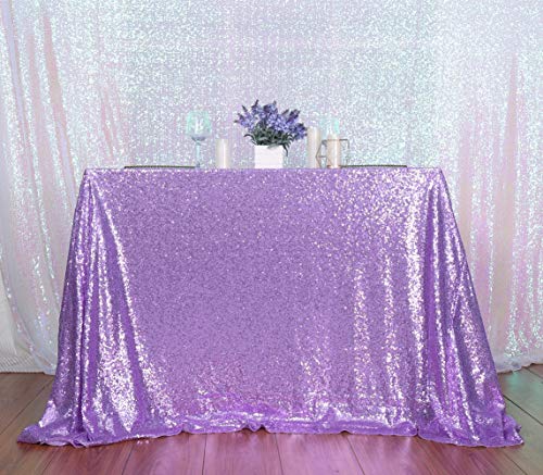 Sequin Tablecloth 50x72 Inch Lavender for Wedding Party