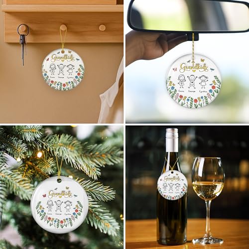 Grandkids Personalized Ceramic Ornament