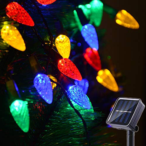 2 Pack Solar Christmas Lights Outdoor C6 Strawberry String Lights (2 Count)