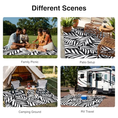 Outdoor Rug 5x8 ft Waterproof Reversible Leaf Mat (40 Sq Ft)