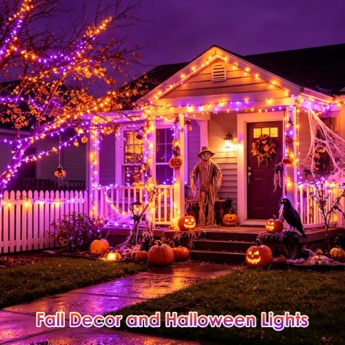 Smart Color Changing Halloween Light 264FT 800 LED Orange Purple App Remote