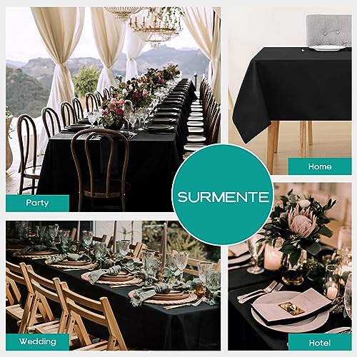 10 Pack 90x156 Inch Black Tablecloth for 8 Foot Rectangle Tables (10 Count)