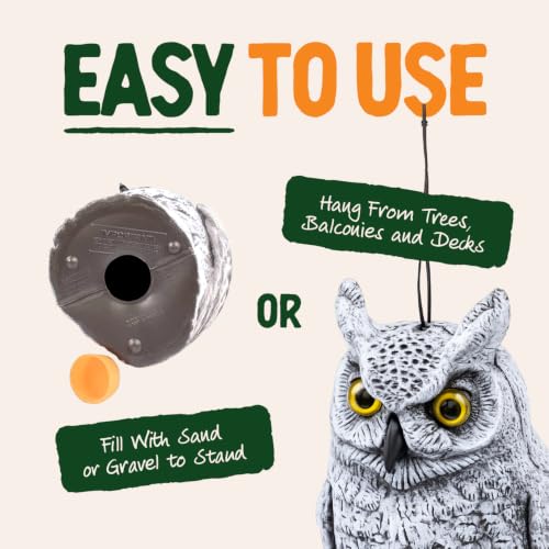 Fake Owl Decoy to Scare Birds Away from Gardens