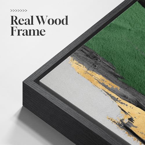 Large Framed Green Abstract Wall Art for Living Room (3 Count)