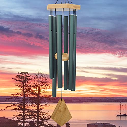 Memorial Wind Chimes 36 inch Green Deep Tone Sympathy Gift Patio Porch Home